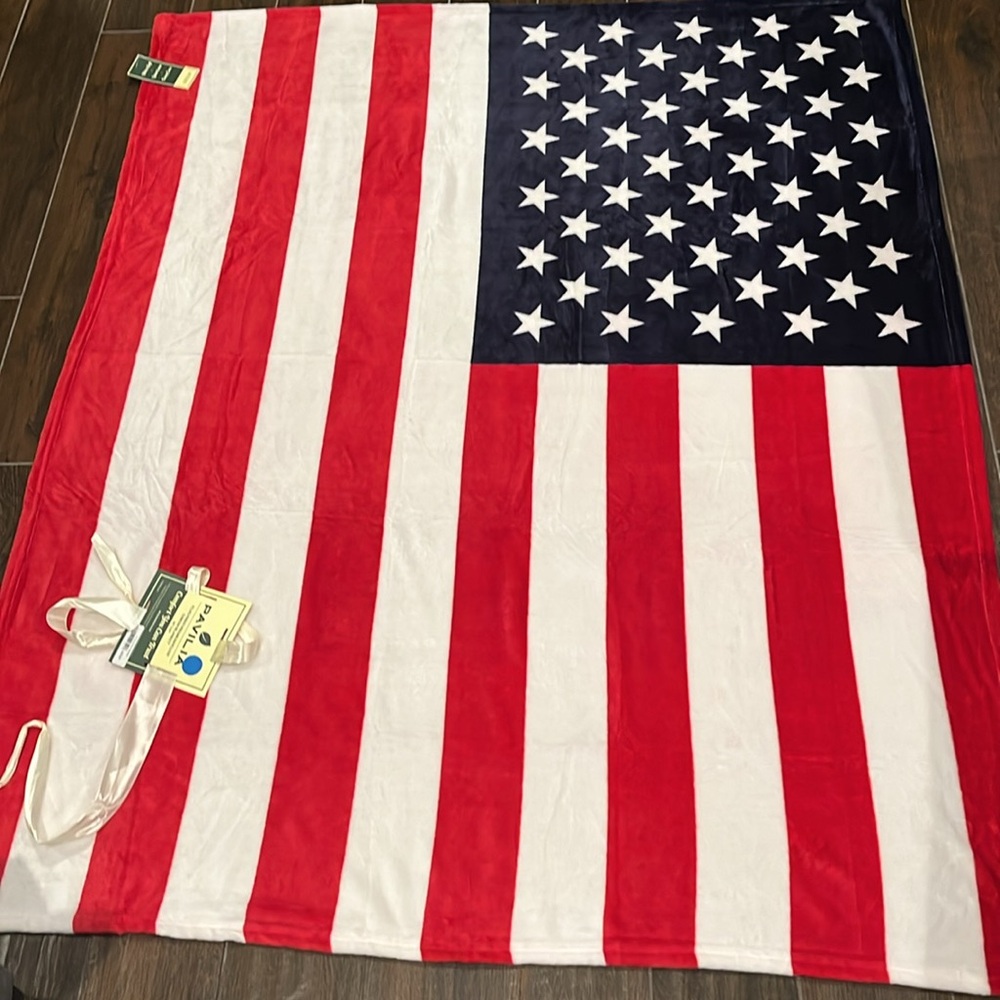 Blanket Premium Throw  American Flag Print  Plush 50x60”
